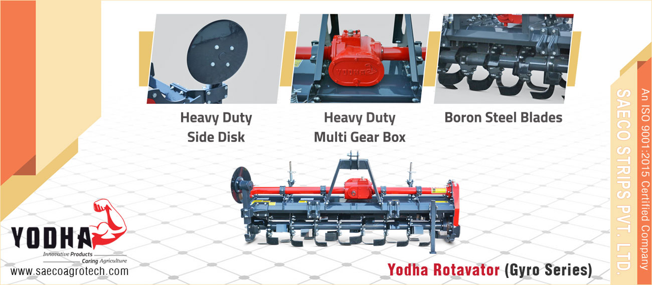 Yodha Rotavator Gyro Series - Geared Rotavaotr Rotary Tiller with Gears manufacturers exporters in India Punjab Ludhiana